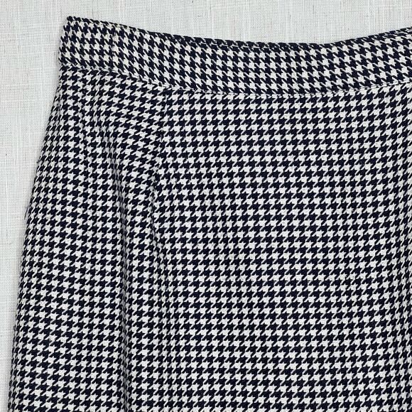 Vintage 80s Size Small Black and White Wool Houndstooth Pencil Wiggle Skirt - Picture 3 of 9